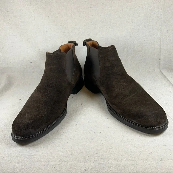 Johnston & Murphy Men’s 13M Dark Brown 'Hartley' Suede Chelsea Boots - Picture 9 of 12